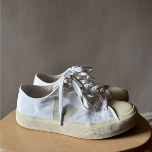 Veja White Canvas Sneakers